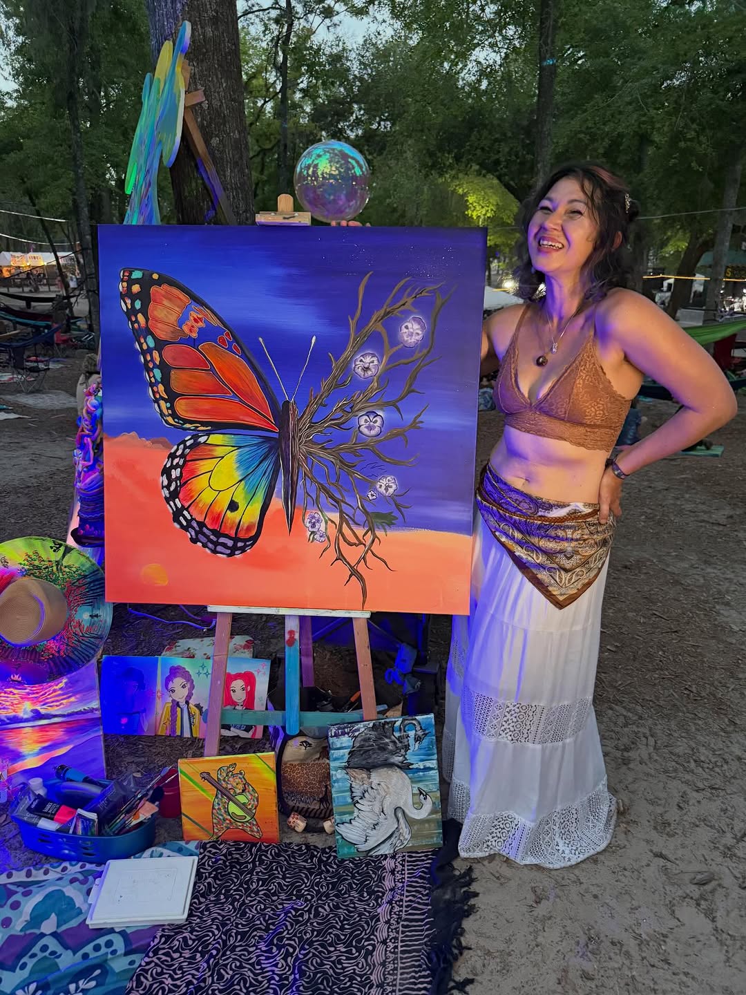 Monarch butterfly painting by Tina Cozart