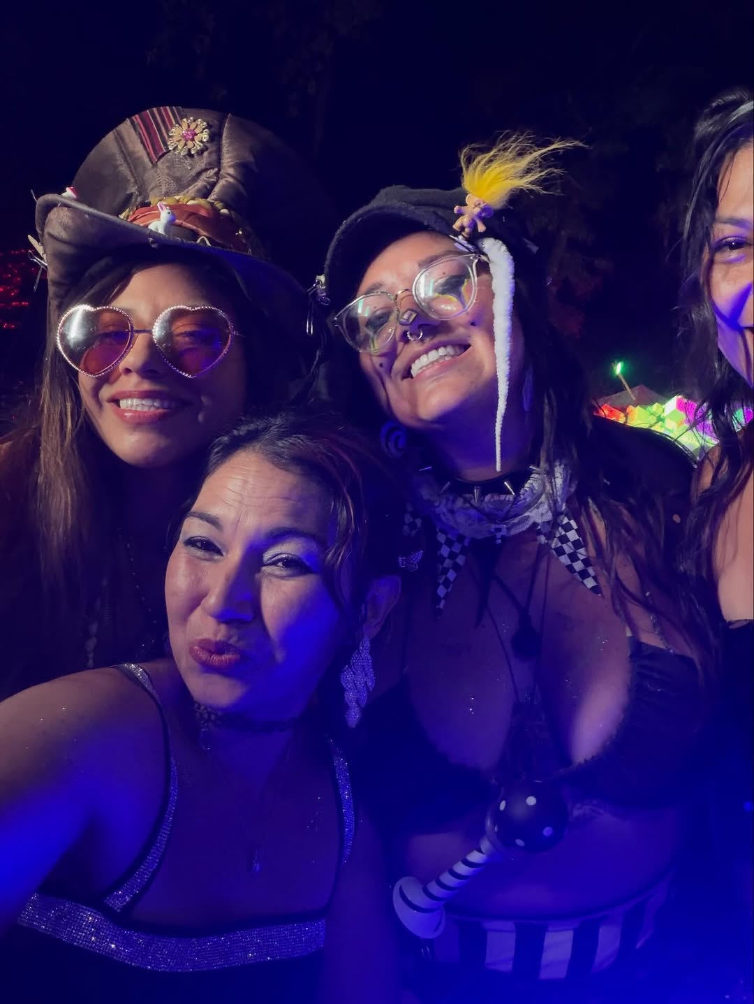 Group of women in festival face and body paint
