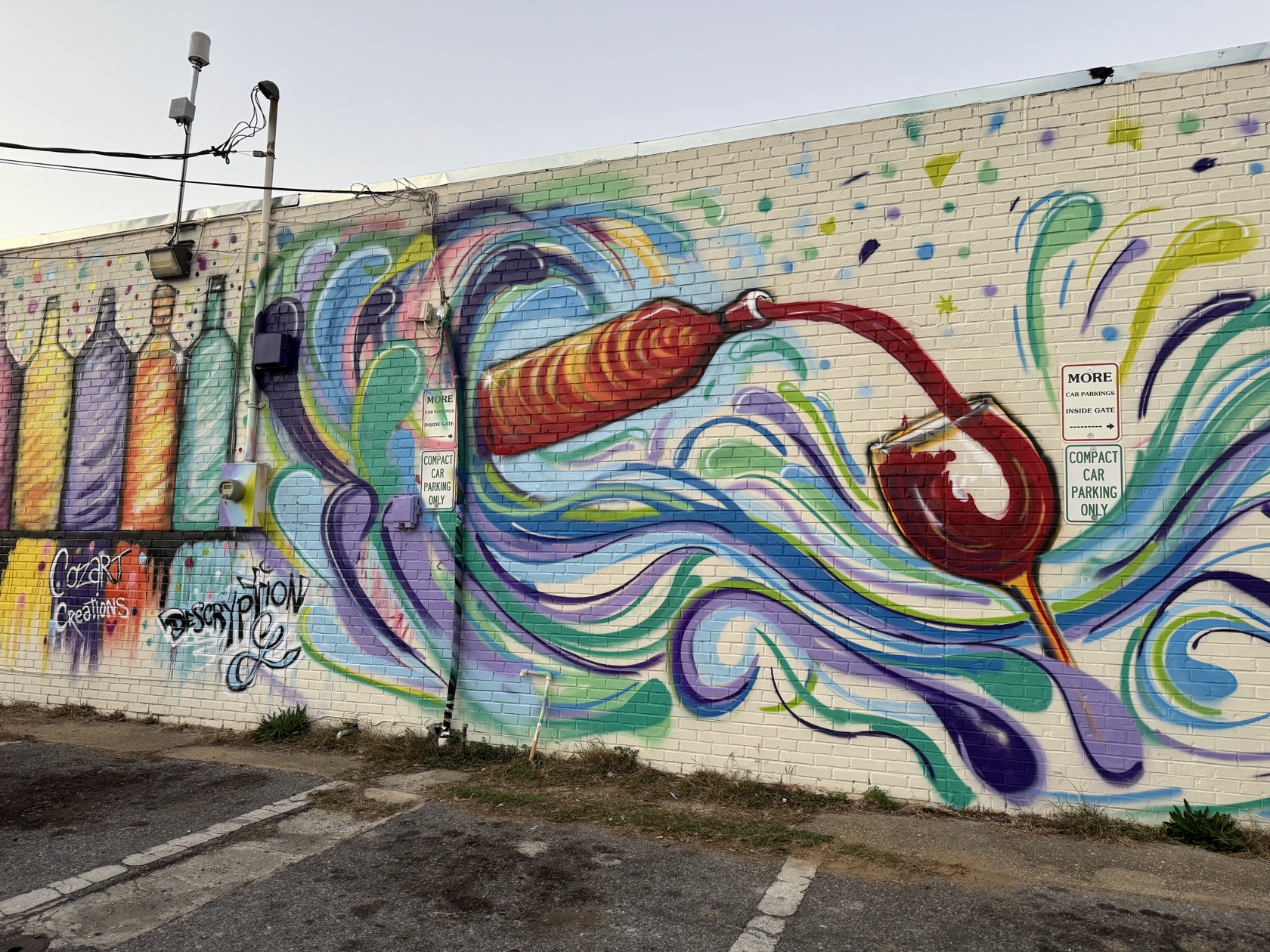 Hand-painted koi mural by Tina Cozart